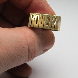 14k Gold Name Ring ROBERT Hand Made
